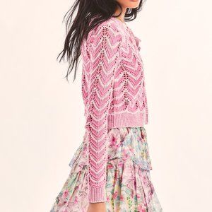 LOVESHACKFANCY Tropical Sunrise Mini Skirt ruffled size S NWT